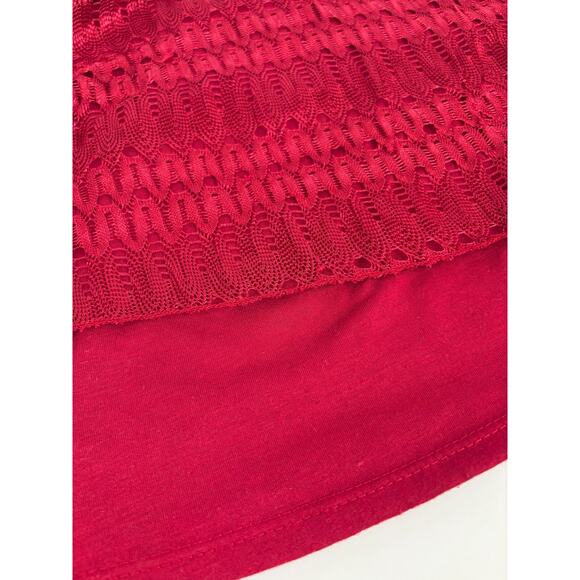 VTG Y2K Lace Cherry Red Cami Top Size SMALL Coquette Camisole Tank 90s Grunge - Picture 9 of 11